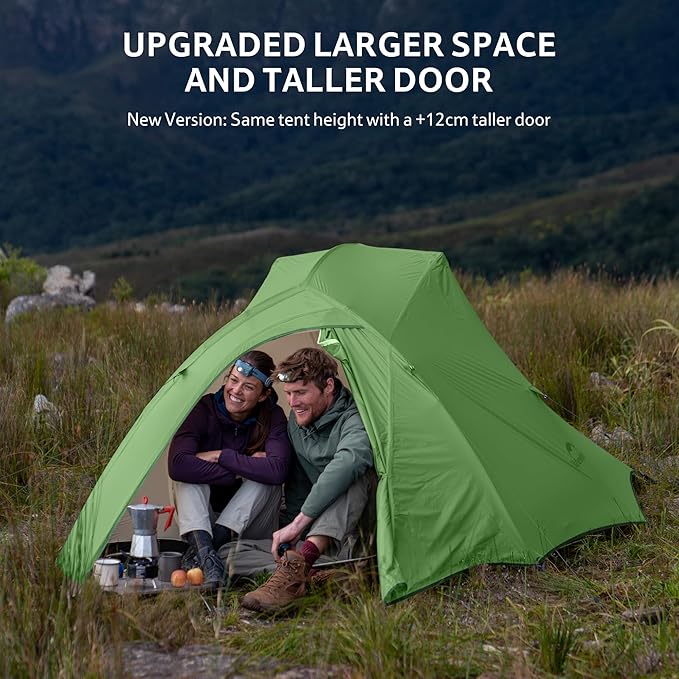 Naturehike Cloud Up 3 Person Backpacking Tent with Footprint - 3 Season Free Standing Lightweight 3 Person Camping Tent | with Footprint Free Standing Dome Camping Hiking Waterproof