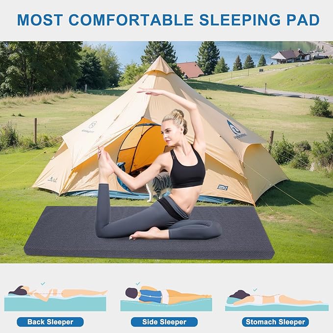 Extra Thick Memory Foam Camping Mattress - 72 x 24 Portable Sleeping Pad for Adults Folding Camping Bed Mat Lightweight Cot Mattress Topper for Outdoor RV Travel &amp Backpacking
