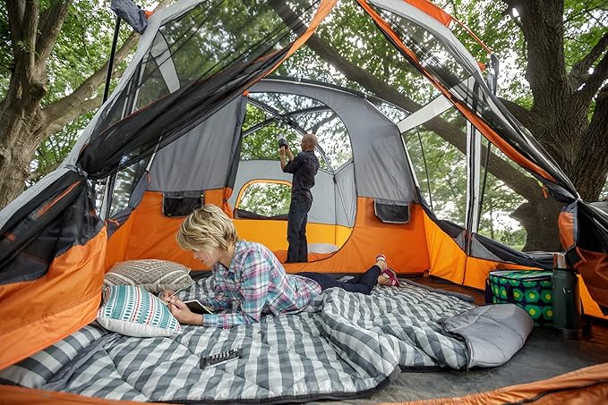 CORE Tent for Family Camping | 10 Person / 11 Person / 12 Person Large Multi Room Cabin Tents for Car Camping &amp Outdoor Adventures
