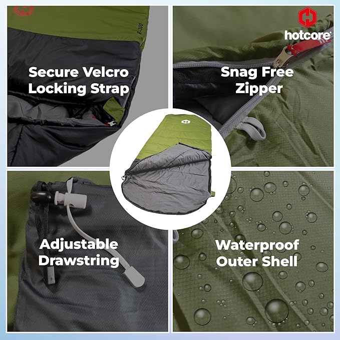 R Series Sleeping Bag Lightweight Compact 90 x 34 - Multi Season Temperature Rating of 44°F to -22°F (7°C to -30°C) Between 3 Models