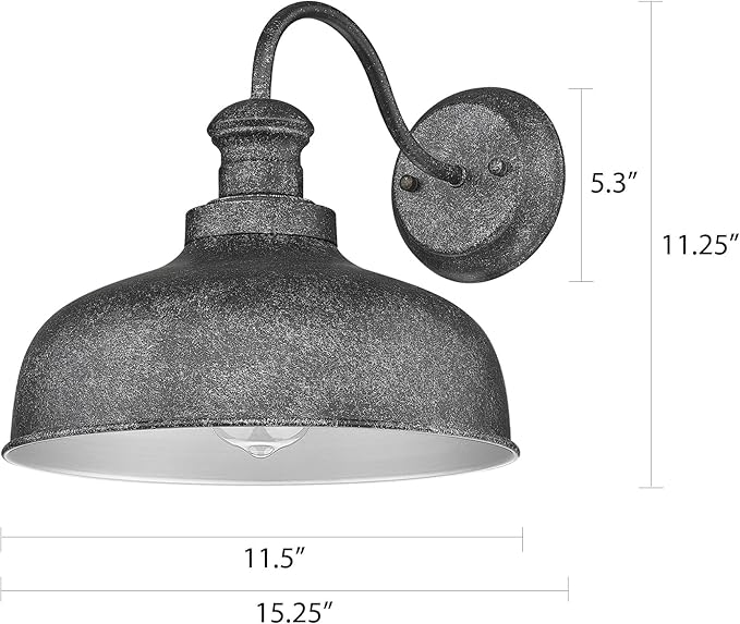 Outdoor Gooseneck Barn Light Outside Wall Sconce Weather Resistant Anti-Rust Farmhouse Exterior Wall Lantern for Porch Garage Patio Entryway (Antique Black 8 Pack)