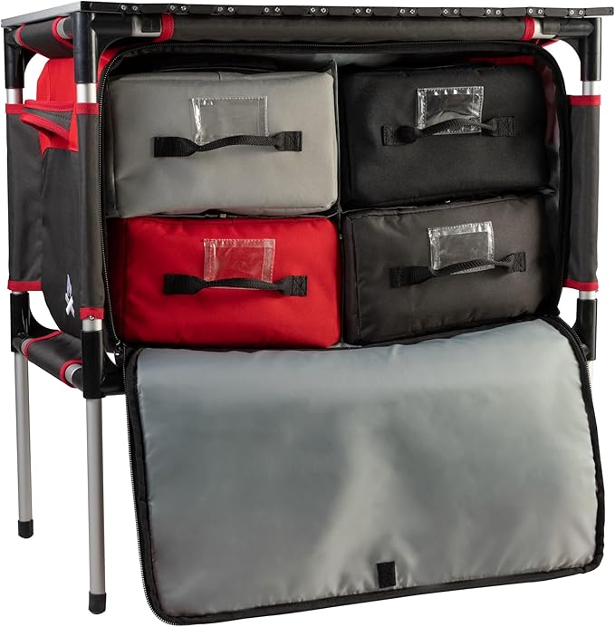 Camp Chef Sherpa Camp Table &amp Organizer Table top 27 x 17 Table Height 28 Brick