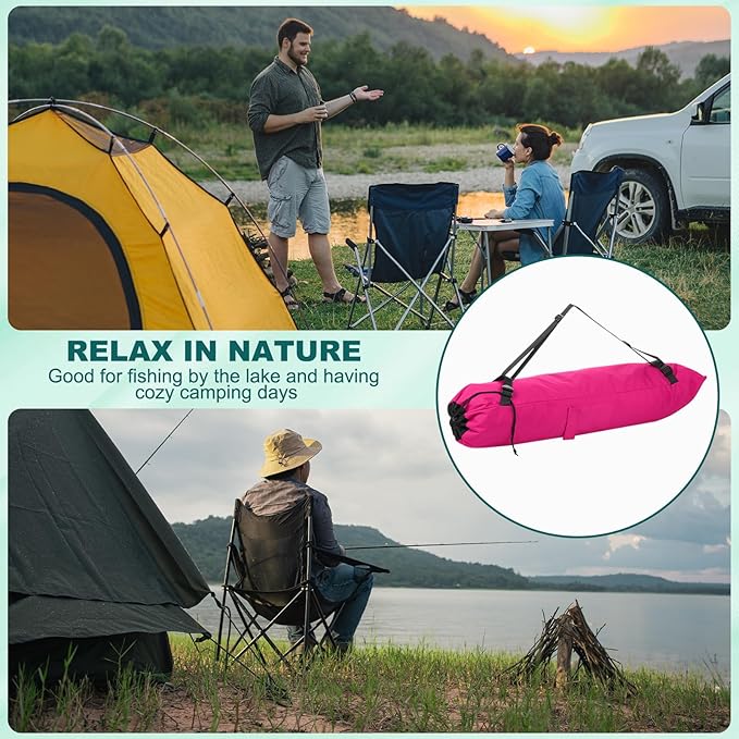 PATIKIL Foldable Camp Chair Replacement Bag Camping Chairs Folding Chair Carry Bag with Adjustable Shoulder Strap for Outdoor Camping Fishing Storage Rose Red