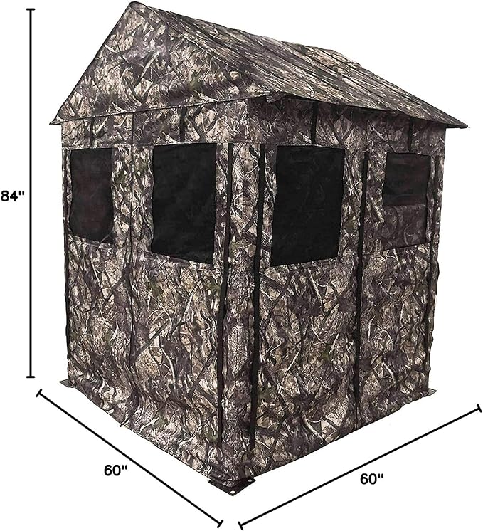 Hunting Blind for Deer Hunting – Heavy-Duty Steel Frame 8 Shoot-Through Windows Durable 300D Oxford Fabric Full Visibility Ground Blind for Bow and Gun Hunters