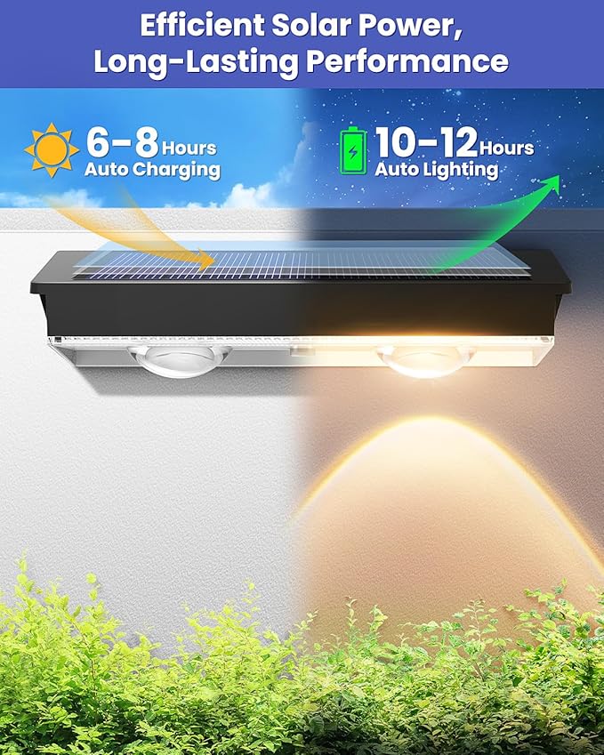 Solar Fence Lights Outdoor 10 Pack Warm/Neutual/Cool White Fence Lights Solar Powered with 2 LED IP65 Waterproof Deck Lighting for Backyard Patio Wall Railing Pool Stair