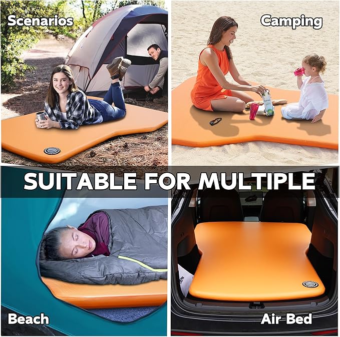 Customized for Tesla Model Y Air Mattress Drop Stitch Portable Camping Mattress Comfort Car Sleeping Mat with Manul Air PumpStorage Bag Tesla Model Y Accessories