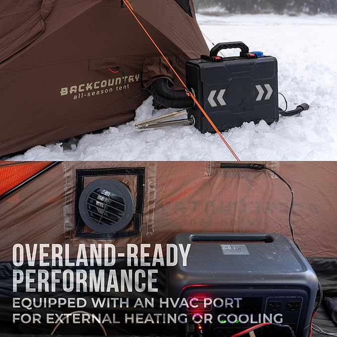 Gazelle Tents™ Backcountry T5 All-Season Hub Tent – Quick 90-Second Setup Heavy-Duty 300D Ripstop Fabric HVAC Port 4-Season Shelter for Overlanding Camping and Basecamp Adventures GBC50WN