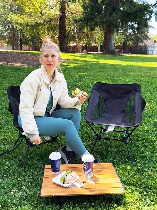 ATEPA Backpacking Chair Ultralight Folding Portable Small Camping Chairs for Adults Compact Foldable Beach Seat with Anti-Sinking Feet &amp Aluminum Frame for Outdoor Hiking Travel Fishing 2 Pack B