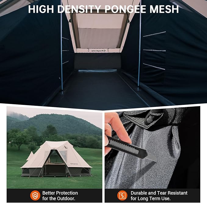 KingCamp Khan Inner Tent for 2 Person Dark Room Tent with High Density Mesh Lightweight Waterproof Windproof for Camping Backpacking Hiking Fishing RV