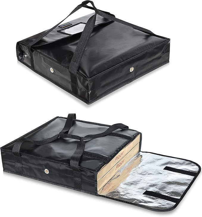 New Star Foodservice Insulated Pizza Delivery Bag 20 x 20 x 5 Inch Black