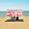 Bolaz Beach Canopy Tent Sun Shade9'×10.5' Large Family Beach Shade UPF50+- Outdoor Shade for Camping Trips FishingFlamingo Icecream