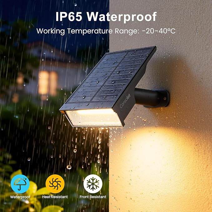 Consciot Solar Lights Outdoor Waterproof 3 Color Solar Garden Light Adjustable 170° Spot Lights for Outside Yard Landscape Lighting Pathway Halloween IP65 Auto On/Off 4 Pack WS002UCW