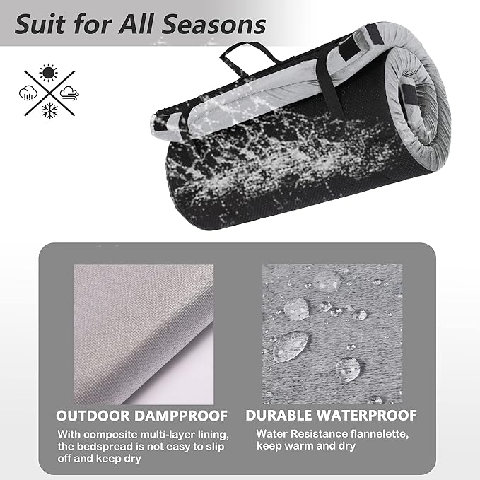 Betterhood Memory Foam Camping Mattress | Potable Backpacking Sleeping Pad W/Waterproof Cover &amp Carry Bag | Roll Up Cot Mattress for Floor TravelCamping | Kids Single or Twin