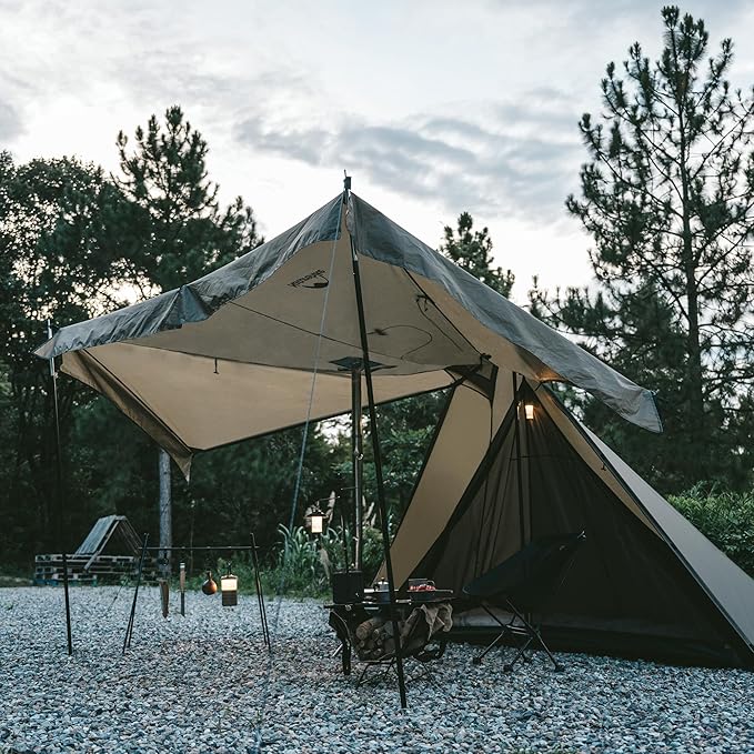 Naturehike Ranch Fire 4 Season Teepee Tent 2 Person Hot Tent with Stove Jack Windproof Waterproof Cold Weather Winter Tents for Camping
