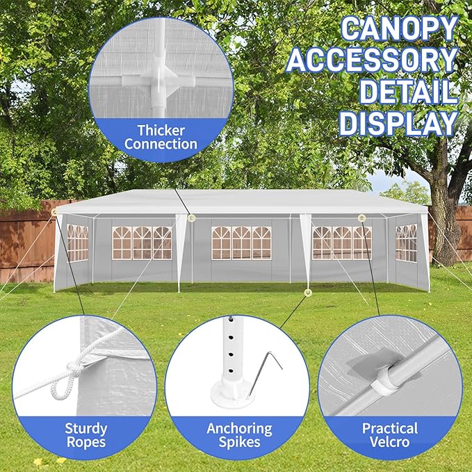 3 * 9m 5-Sided Iron PE Cloth Spiral Pipe Pergola