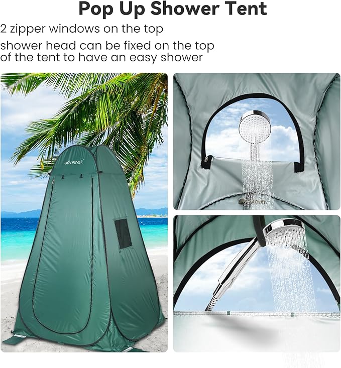 Pop Up Camping Shower Tent Portable Dressing Changing Tent Outdoor with Carry Bag for Beach &amp Hiking 75” x 48”x 48”