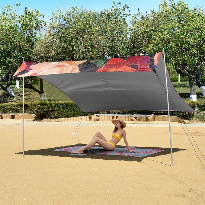 Beach Tent Sun Shelter Blocks Roses Lightweight &amp Easy Setup Beach Shade Canopy for Camping Fishing