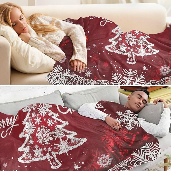 Christmas Tree Winter Lightweight Fuzzy Comfy Blanket Throw Comfy Throw Blanket for Living Room Sofa BedParty 50x70