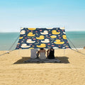 ALAZA Duck Flower Beach Tent Sun Shelter UPF50+ Protection Beach Shade Canopy w/ 4 Sandbags for Outdoor Camping Fishing Backyard Fun Picnic 10x9 ft
