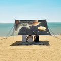 ALAZA Cat Kitten Astronaut Beach Tent Sun Shelter UPF50+ Protection Beach Shade Canopy w/ 4 Sandbags for Outdoor Camping Fishing Backyard Fun Picnic 10x9 ft
