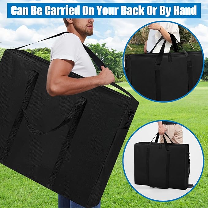 SIRUITON 2Pack Folding Table Storage Bag Fits 6FT Portable 600D WaterProof Carry Bag for Folding Picnic/Camp Tables with Reinforcing Plate &amp Shoulder Strap 36 D x 30 W x4.5 H
