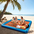 2-in-1 Sand Free Beach Blanket &amp Tent - 79x83 Waterproof Picnic Blanket with Inflatable Pillows No Pump Quick Inflation Fits 6-10 Seated/4-6 Reclined for Family Camping Travel Backyard