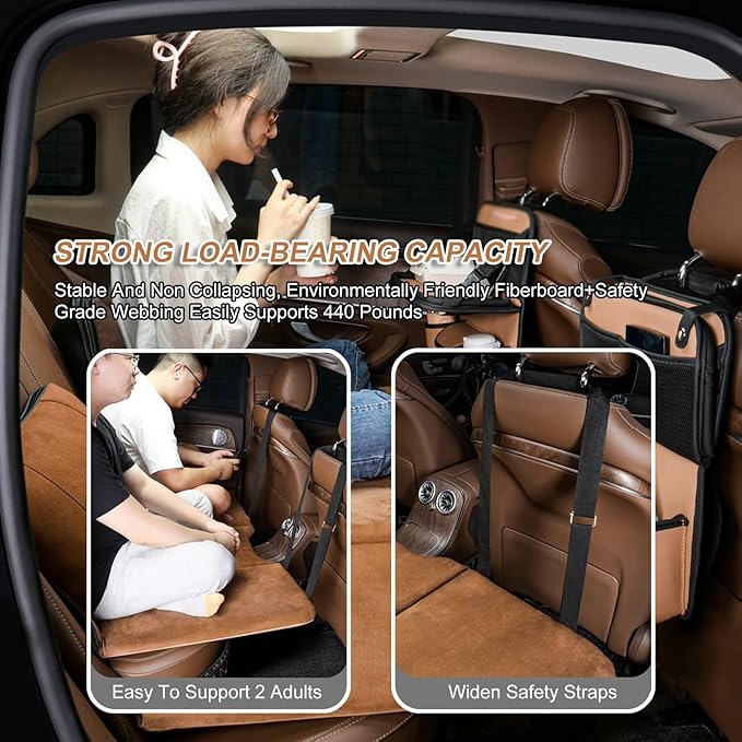 Generic Car Travel Camping Back Seat Sleeping Mattress Double-Sided Non-Inflatable Foldable Design Suitable for Most Cars Restful Sleep on The Go