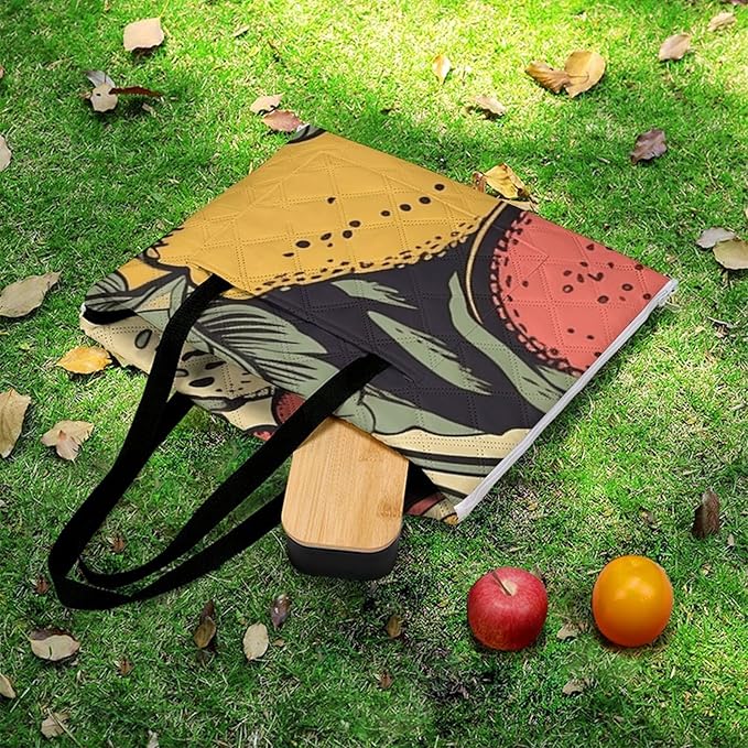 Zipper Fruits and Leaves Style Picnic Mat Suitable for Travel Camping Park Or Home Use