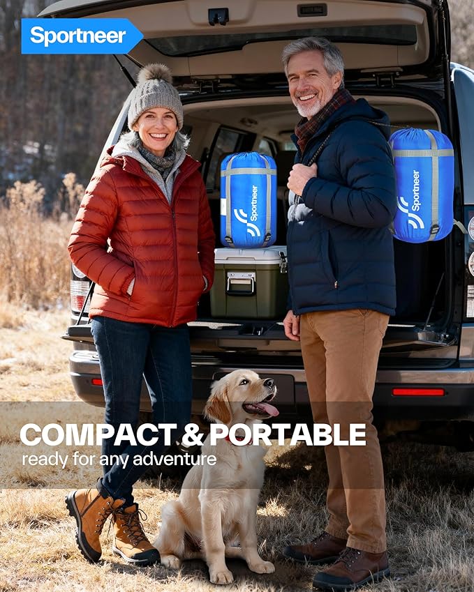 Sportneer Wearable Sleeping Bag for Adults &amp Kids – Walkable with Arm Zippers Warm Weather &amp Cold Waterproof Compact for Camping Stadiums Travel Backpacking &amp Car Use