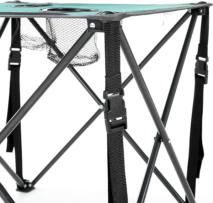 ARROWHEAD OUTDOOR 26” (66cm) Portable Camping Folding Table 2 Cup Holders Square Carrying Case Steel Frame High-Grade 600D Canvas