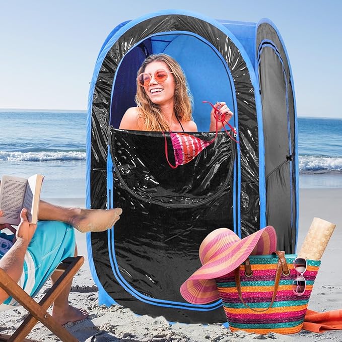 WeatherPod 1-Person Pop-Up Pod with Tinted Panels – Pop-Up Weather Pod Protection from Cold Wind and Rain with Added Privacy