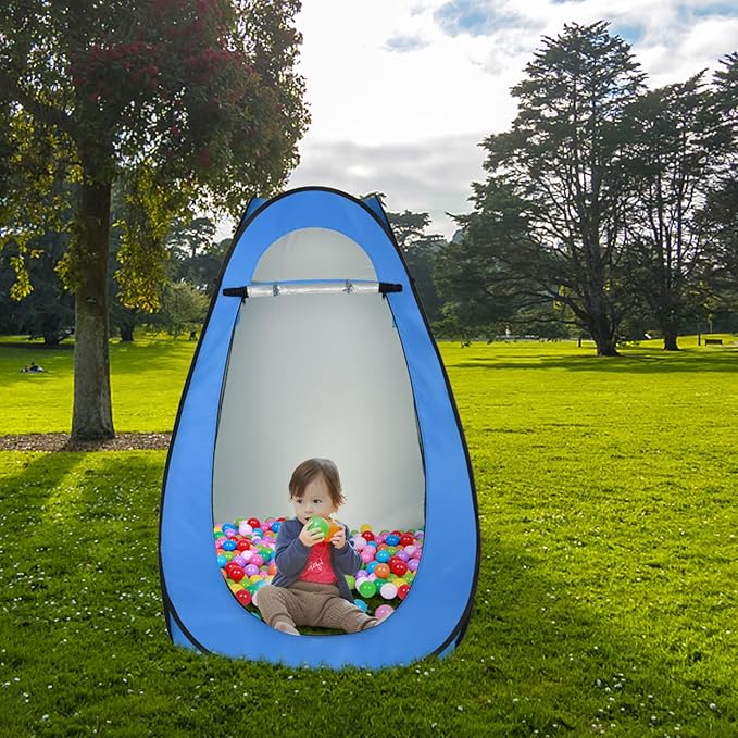 Shower Tent Portable Toilet Privacy TentPrivacy Shower Tent Dressing Room or Portable ToiletSun Sunshade Canopy Outdoor Rain Shelter Backpack Privacy Shelters for Camping Hiking Blue