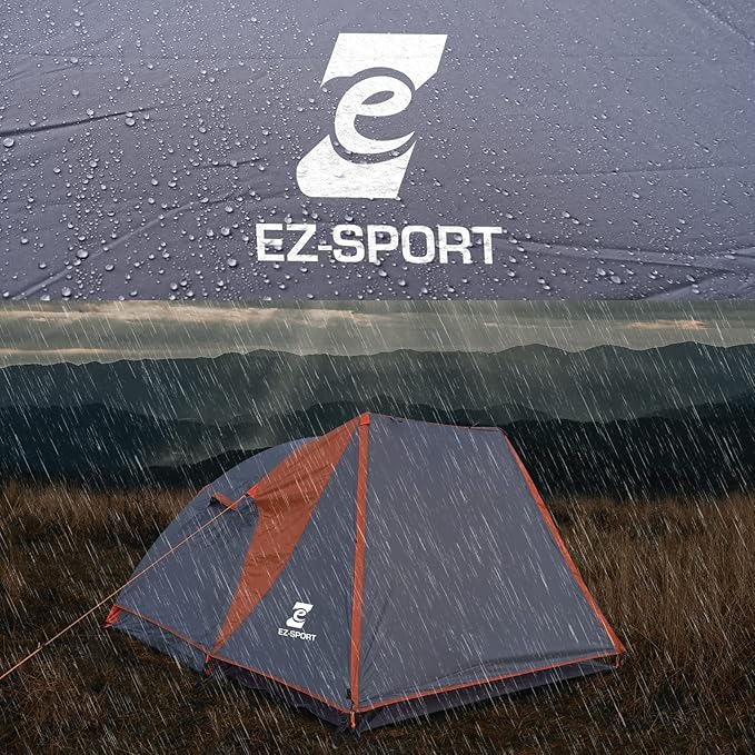 Camping Tent 2 Person Aluminum Poles Tent with Bike Shed and Rainfly-Portable Dome Tents for Camping
