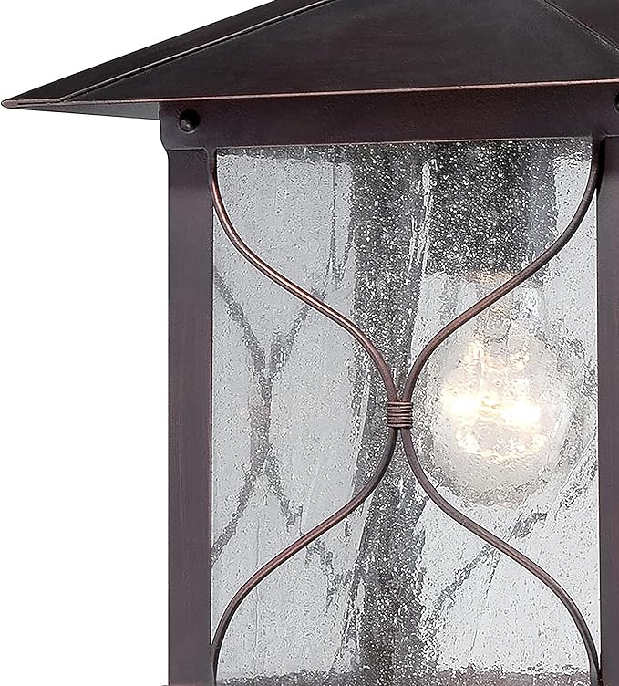 Nuvo Lighting 60/5611 Vega Small One Light Wall Lantern 60-watt A19 Outdoor Porch and Patio Lighting with Clear Seeded Glass Classic Bronze