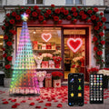 Outdoor Prelit LED Waterproof Smart Christmas Cone Tree with RemoteTimer App Control Valentines Tree Mystical Glow String Lights Arbol de Navidad Outside Decor year round outdoor lights for house