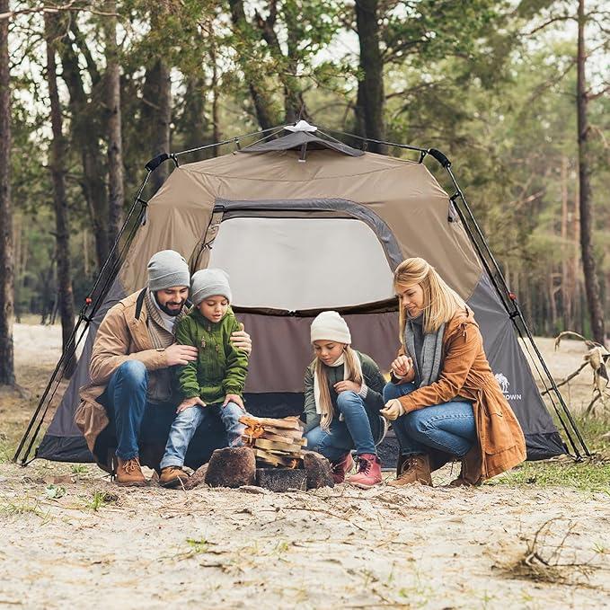 CAMEL CROWN Instant Tents for Camping 4-6 Person Tent Waterproof Easy Setup Sets Up in 60 Seconds Backpacking Tents with Carry Bag for Outdoor Hiking