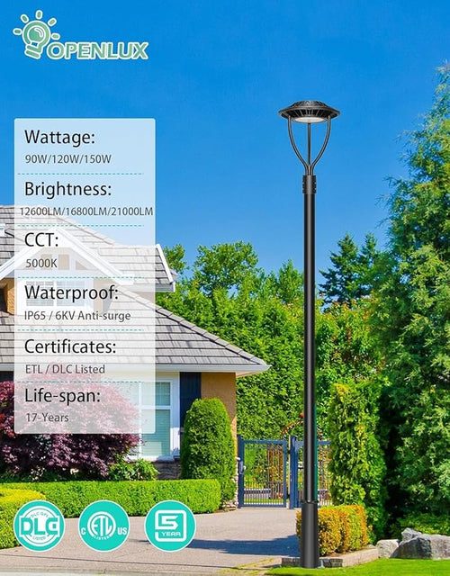 2 Pack LED Post Top Light ETL DLC Listed 150W 120W 90W Adjustable Outdoor Pole Lights with Photocell IP65 Waterproof Post LED Fixture 5000K for Garden Yard Street Lighting