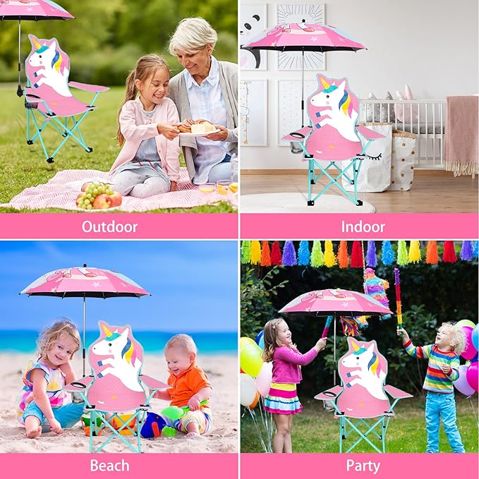 KABOER Kids Outdoor Folding Lawn and Camping Chair with Cup Holder and Carrying Bag Children's Camping Chairs