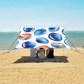Rugby Tile Blue Pattern Camping Sun Shelter Beach Tent Portable Beach Sun Shade Outdoor Canopy for Camping Trips Fishing Picnic