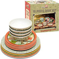 Melamine Plates &amp Bowls Set - 12-Piece Dish Set for Indoor &amp Outdoor Dining - BPA Free Top Shelf Dishwasher Suitable Dinnerware Set - Sturdy Melamine Dinnerware Sets - Camping Dishes by Camp