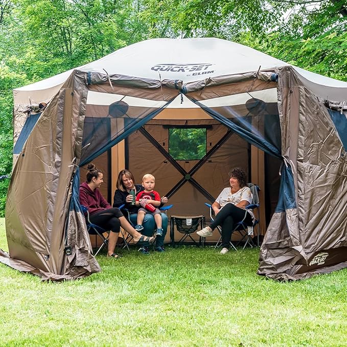 Clam Quick-Set Wind &amp Sun Panels – 2-Pack Brown Accessory for Screen Shelter – Outdoor Sidewalls for Shade &amp Privacy – Durable Poly-Oxford with Carry Bag – Tent Not Included