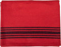 Farm Blue Wool Blanket Military Style - Thick &amp Lightweight Army Camping Blankets 80 x 62 - Large Camp Survival Blankets for Car Hiking Backpacking &amp Outdoor Festivals (Red with Navy Strip