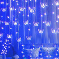 Blue Butterfly Curtain Fairy Lights USB Plug in120 LED 8 Modes 20FT Firefly Twinkle Icicle String Lights with Remote Timer Waterproof for Bedroom Christmas Wedding Party Dorm Decor
