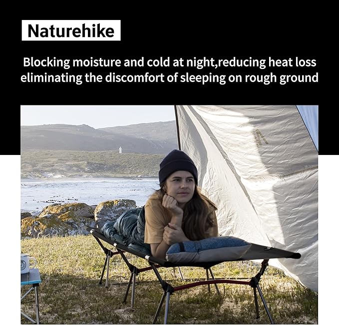 Naturehike ArmyWild Folding Camping Cot Height Adjustable Ultralight Backpacking Cot Portable Camping Bed for Camping Hiking Travel Home