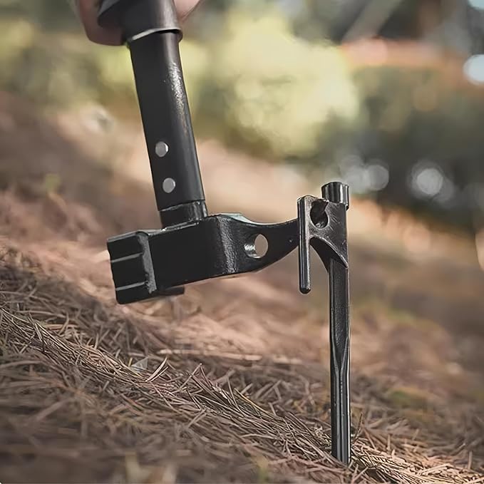 Outdoor Framing Hammer campinghammer High StrengthHead Rubber Handle with Lanyard Nail Puller Camping Survival Tool Hammer Tent Stakes