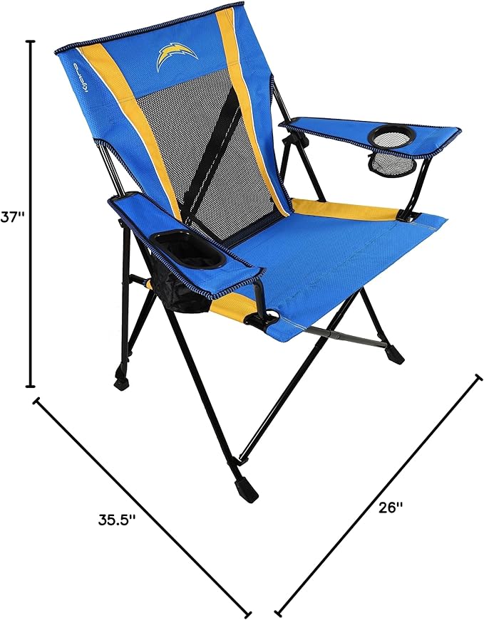 Kijaro Sports Fan Folding Chair 26 L x 35.5 W x 37 H Los Angeles Chargers