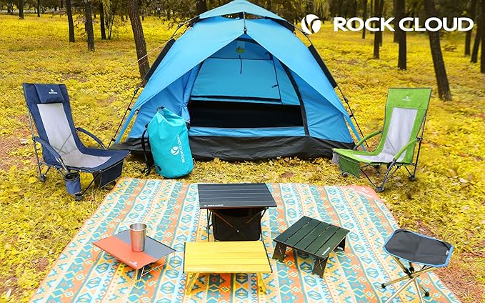 ROCK CLOUD Portable Folding Beach Chair Low Camping Chairs for Camp Lawn Hiking Sports Hunting