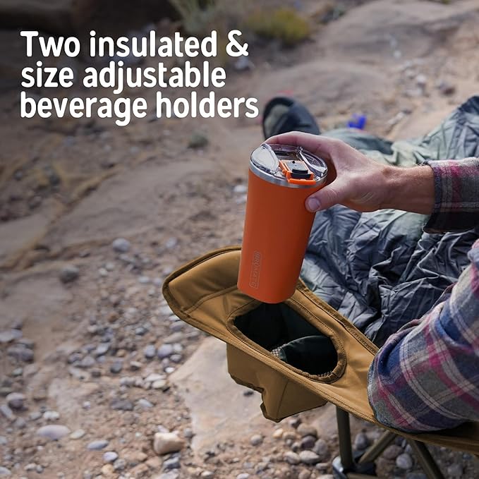 Kelty Deluxe Lounge Chair – Folding Outdoor Camp Chair Insulated Cupholders Customized Recline Steel Frame Padded Roll Storage 2024 (Deep Lake)