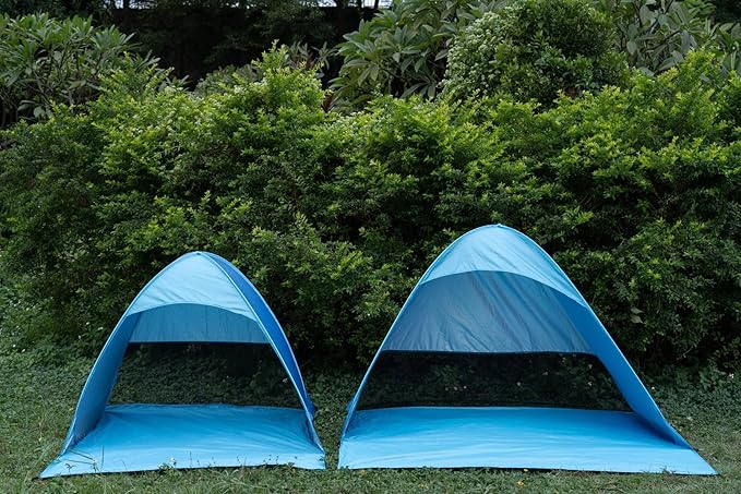 Pop Up Beach Tent –for 2-3 Person UPF 50+ UV Sun Protection Beach Shade Tent Pop Up Sun Shelter with Carry Bag and Stakes for Beach Park Camping (Large)