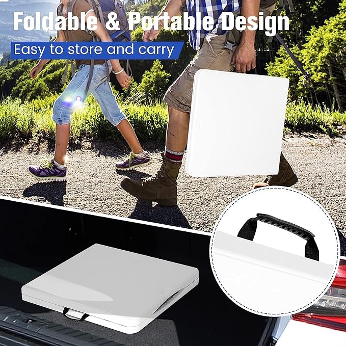 Camping Table Folding Camping Table 3-Level Adjustable Height Party Picnic Table with Carrying Handles Portable Outdoor Indoor BBQ Dining Table 150kg Load Capacity
